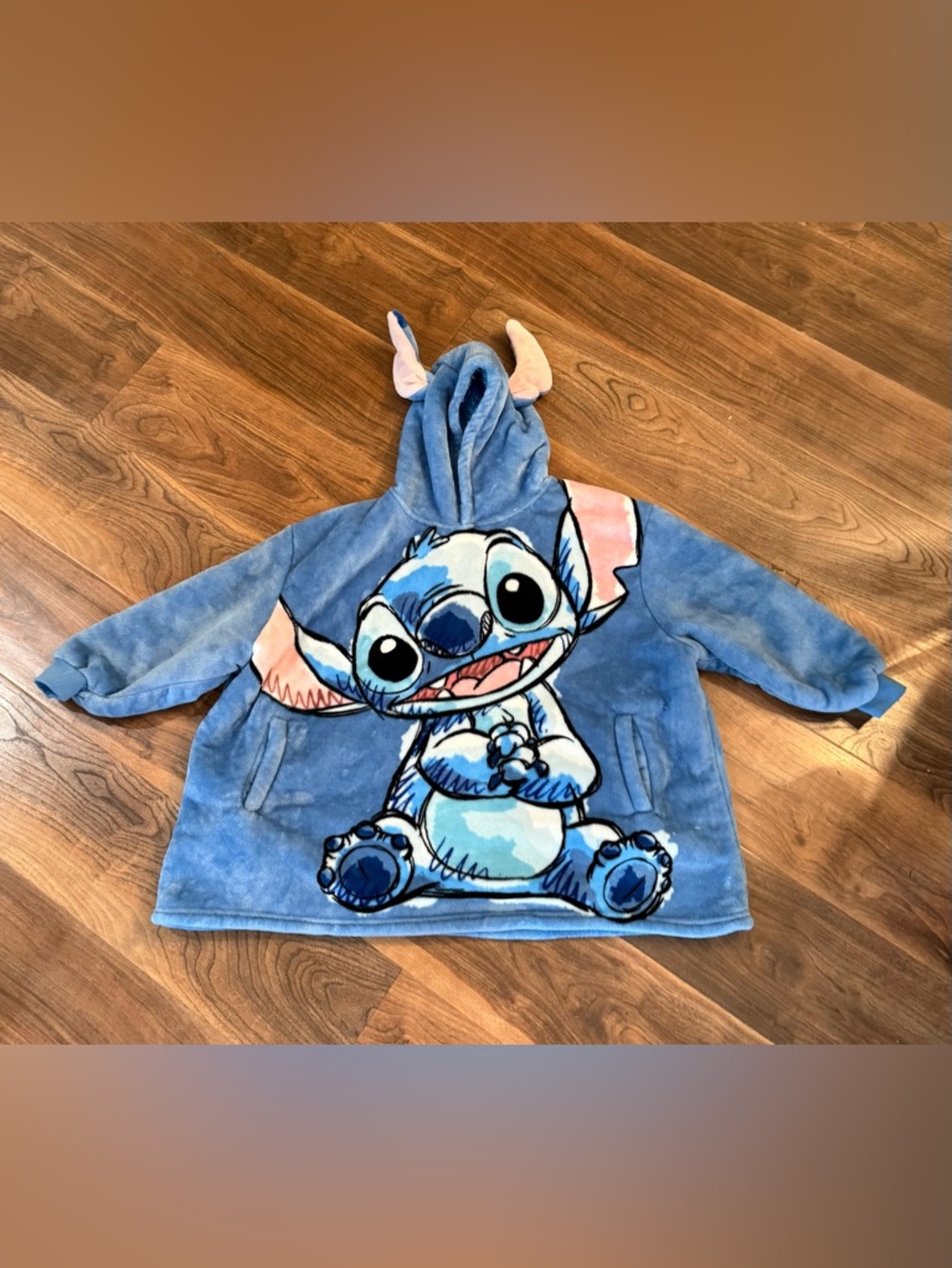 Disney Blue Stitch Plush Hooded Pullover